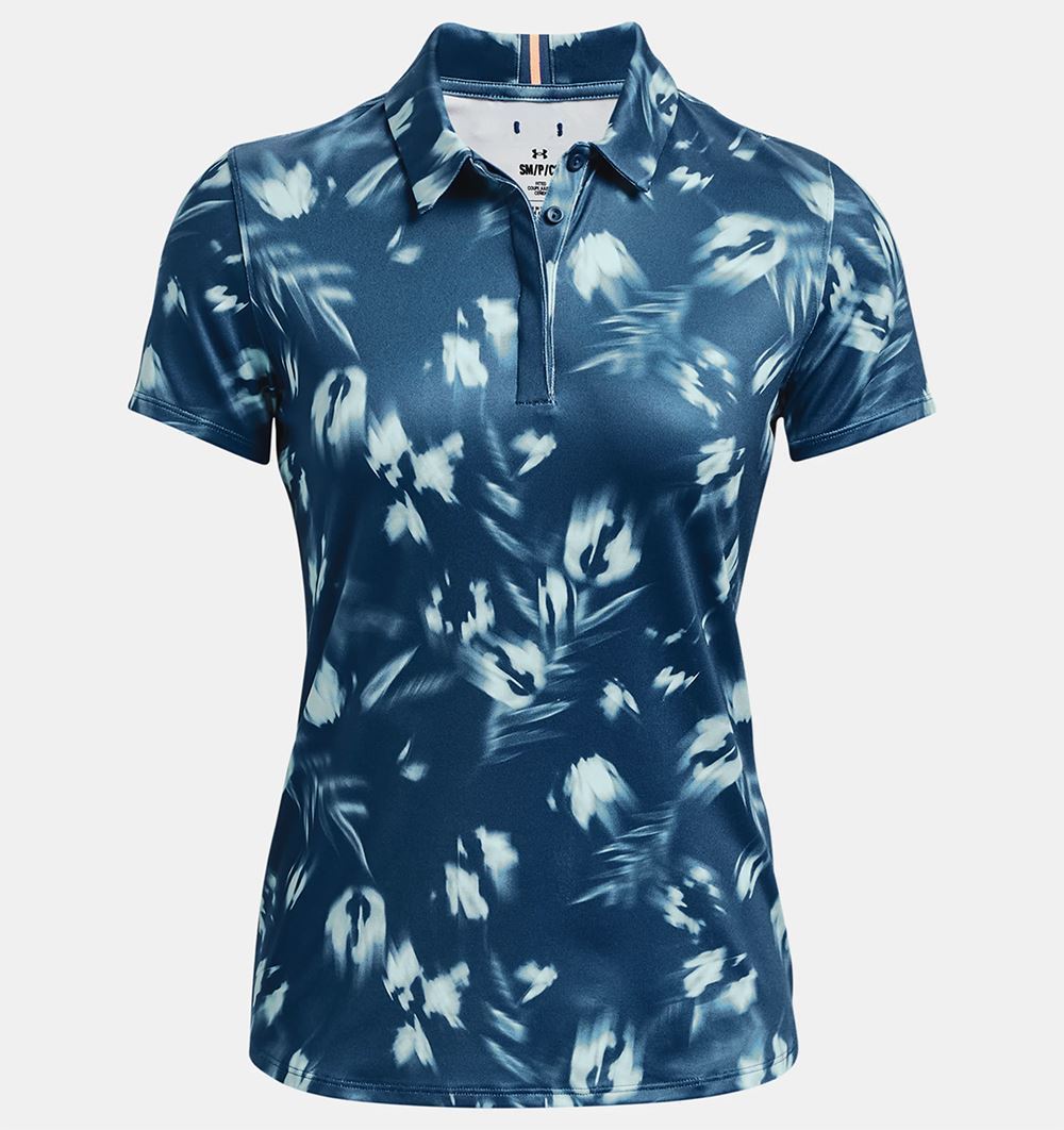 Under Armour Women's UA Zinger Blur Polo Shirt Petrol Blue / Fuse Teal 437 1373638