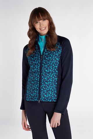 Picture of Green Lamb Ladies Maggie Padded Printed Jacket - Flake / Navy - UK8 Only