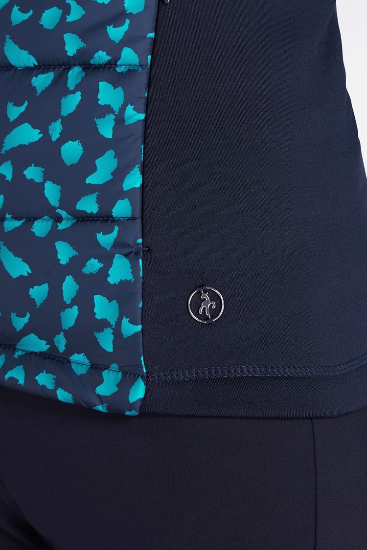 Picture of Green Lamb Ladies Maggie Padded Printed Jacket - Flake / Navy - UK8 Only