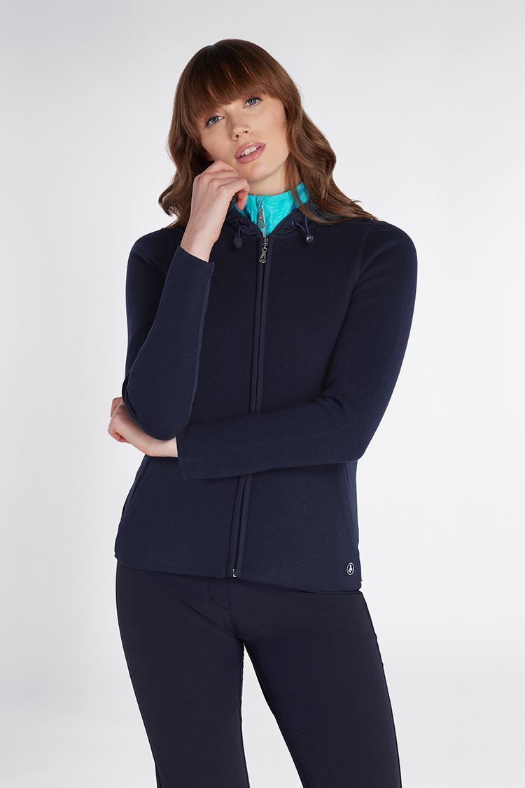 Picture of Green Lamb Ladies Kimberely Full Zip Hybrid Hoodie - Navy (UK: 8 ONLY)