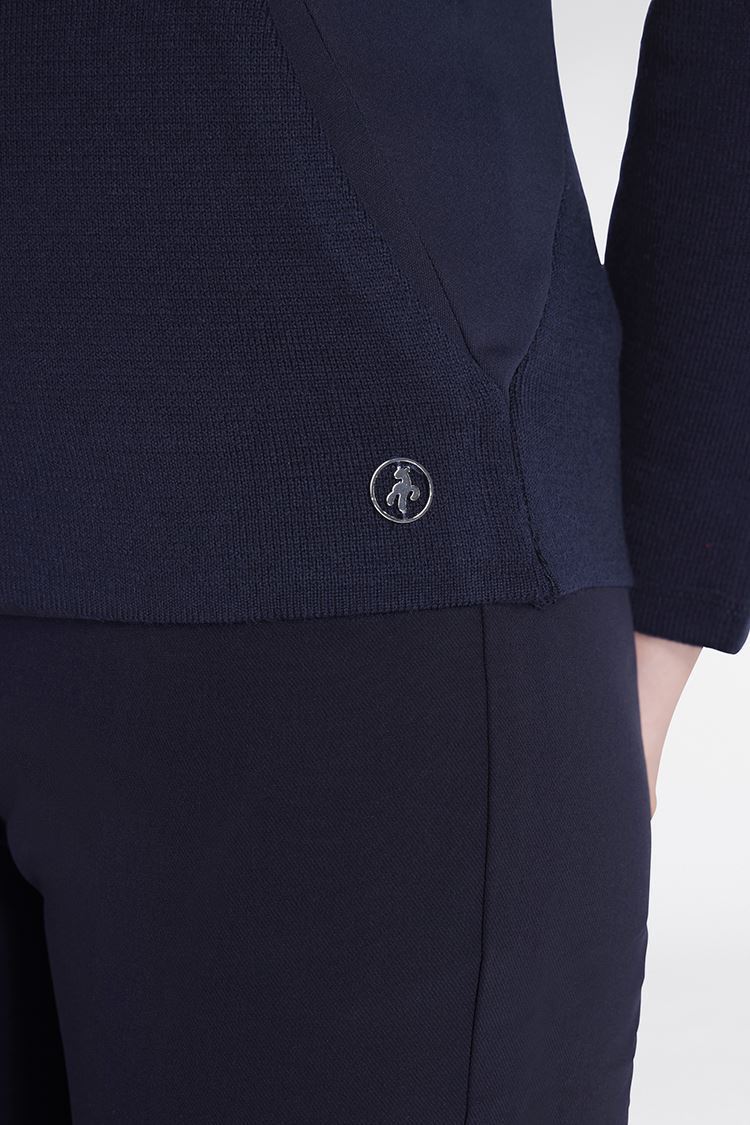 Picture of Green Lamb Ladies Kimberely Full Zip Hybrid Hoodie - Navy