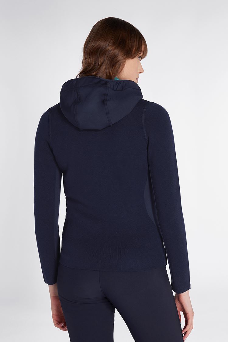 Picture of Green Lamb Ladies Kimberely Full Zip Hybrid Hoodie - Navy (UK: 8 ONLY)