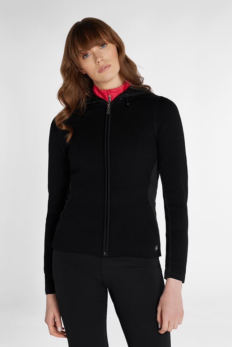 Picture of Green Lamb Ladies Kimberely Full Zip Hybrid Hoodie - Black