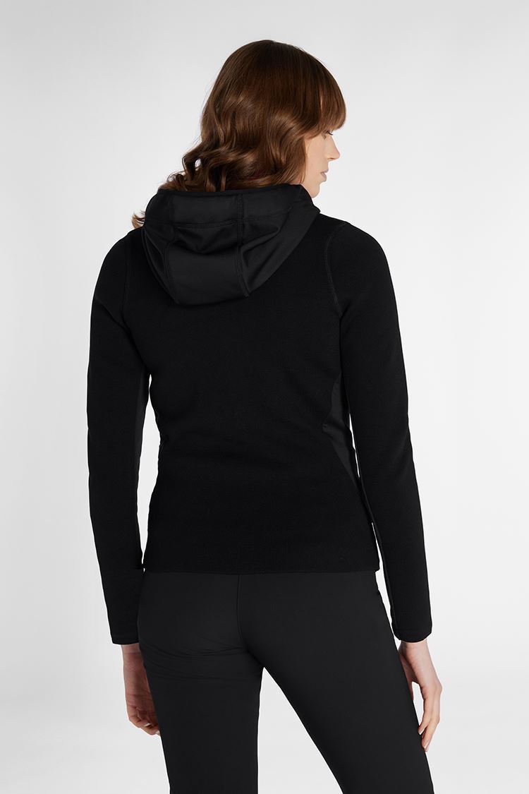 Picture of Green Lamb Ladies Kimberely Full Zip Hybrid Hoodie - Black