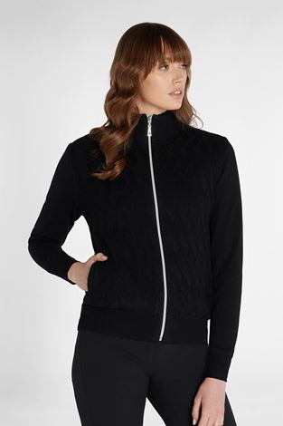 Show details for Green Lamb Ladies Kim Lined Cardigan with Textured Front - Black