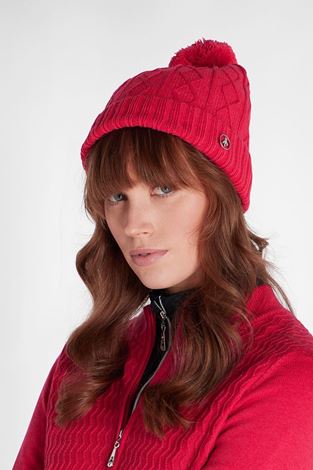 Show details for Green Lamb Ladies Imogen Fleece Lined Cable Beanie Hat - Deep Pink