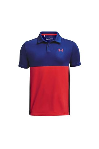 Picture of Under Armour Boy's UA Performance Blocked Polo - Bauhaus Blue / Bolt Red 456