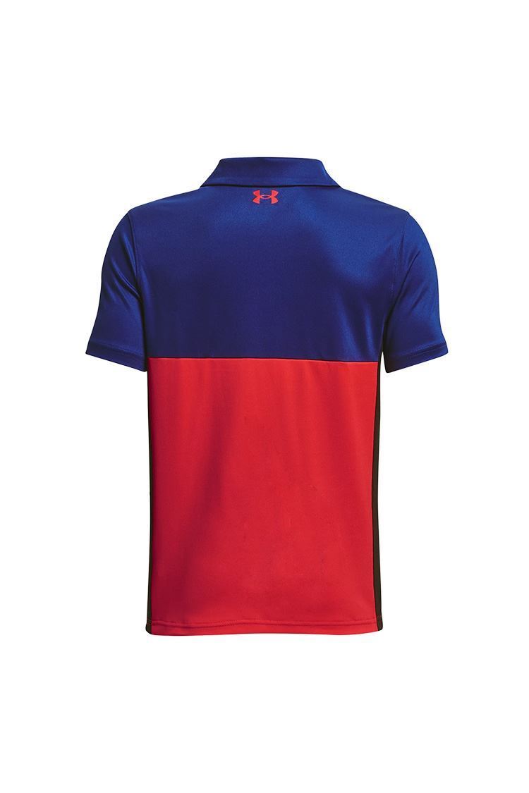 Picture of Under Armour Boy's UA Performance Blocked Polo - Bauhaus Blue / Bolt Red 456