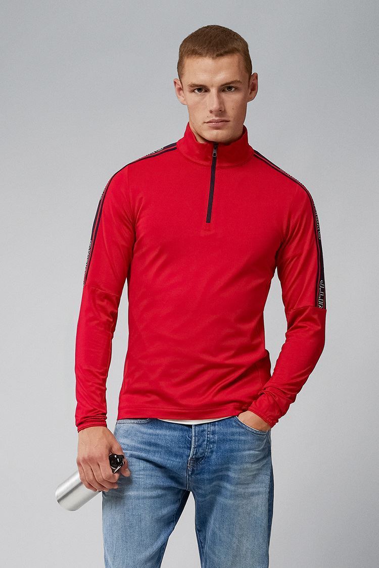 Picture of J.Lindeberg zns Men's William Mid Layer Sweater - Barbados Cherry - XL ONLY
