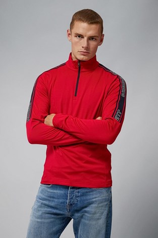 Show details for J.Lindeberg Men's William Mid Layer Sweater - Barbados Cherry - XL ONLY