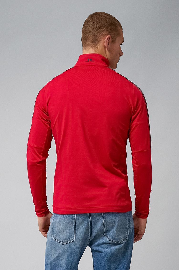 Picture of J.Lindeberg zns Men's William Mid Layer Sweater - Barbados Cherry - XL ONLY