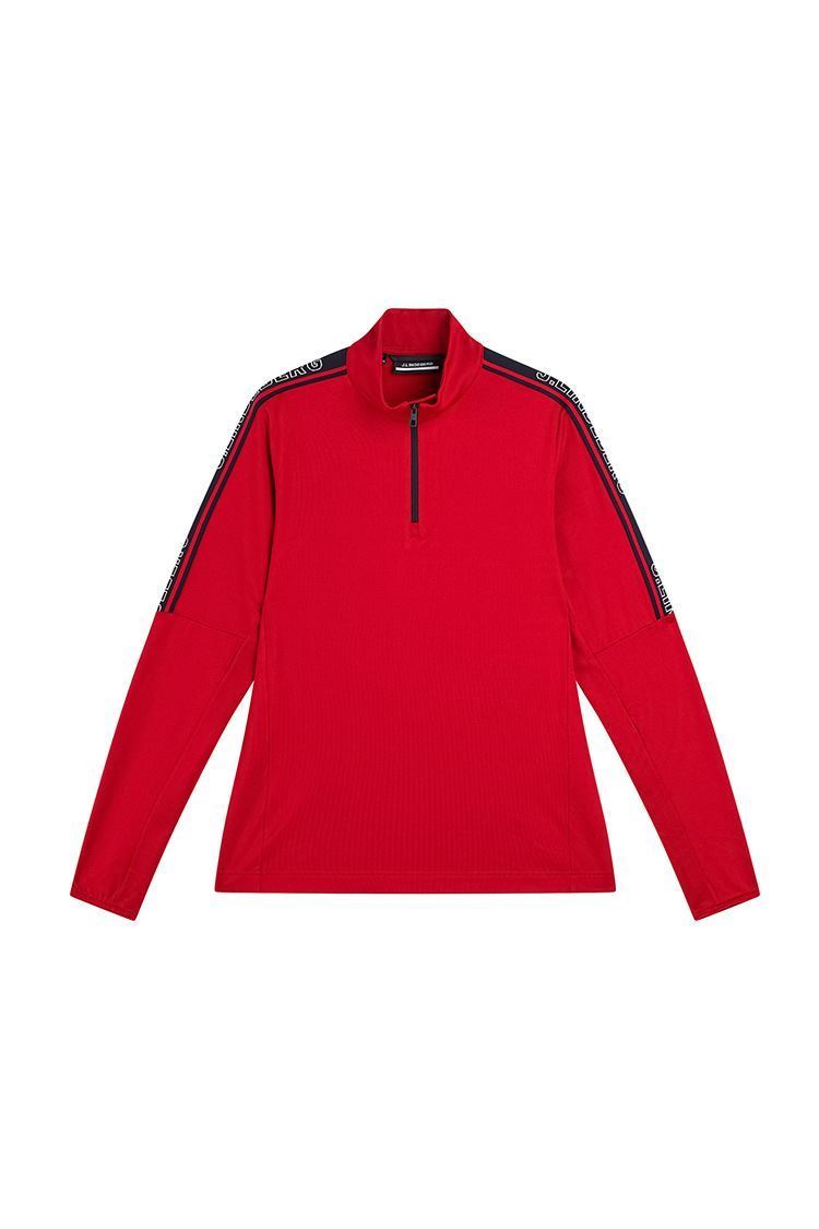 Picture of J.Lindeberg zns Men's William Mid Layer Sweater - Barbados Cherry - XL ONLY