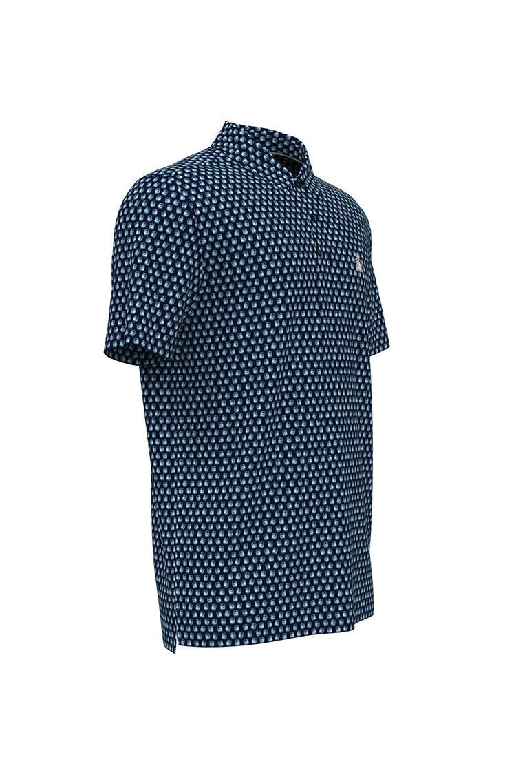 Picture of Original Penguin Men's Old Fashioned Geo Print Polo Shirt - Black Iris