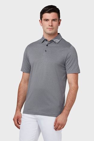 Show details for Callaway Men's Soft Touch Micro Print Polo Shirt - Black Heather 003