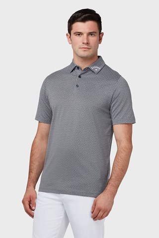 Picture of Callaway zns Men's Soft Touch Micro Print Polo Shirt - Black Heather 003