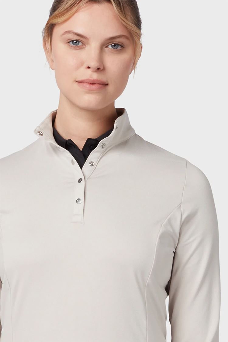 Callaway Ladies Thermal Long Sleeve Fleece Back Jersey Polo Chateau