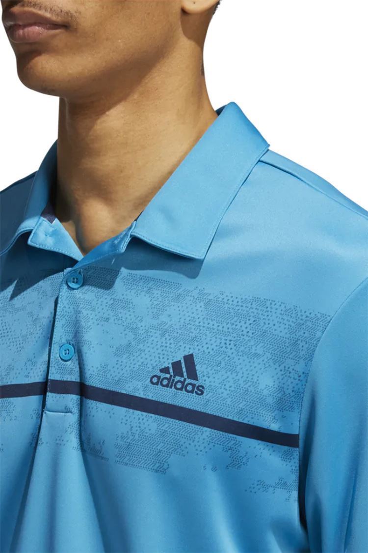 Picture of adidas Men's Chest Print Polo Shirt - Sonic Aqua