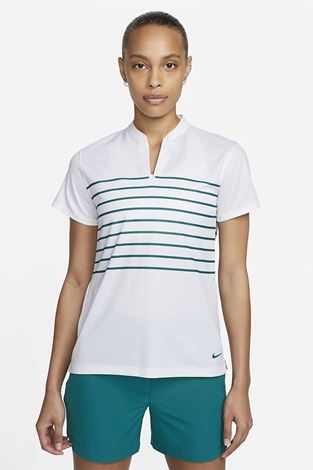 Show details for Nike Women's Dri Fit Victory Polo Shirt - White / Teal 100