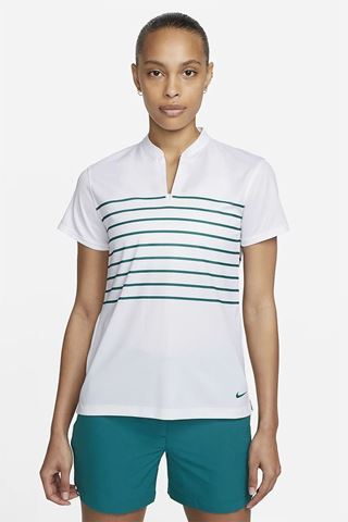 Picture of Nike Women's Dri Fit Victory Polo Shirt - White / Teal 100