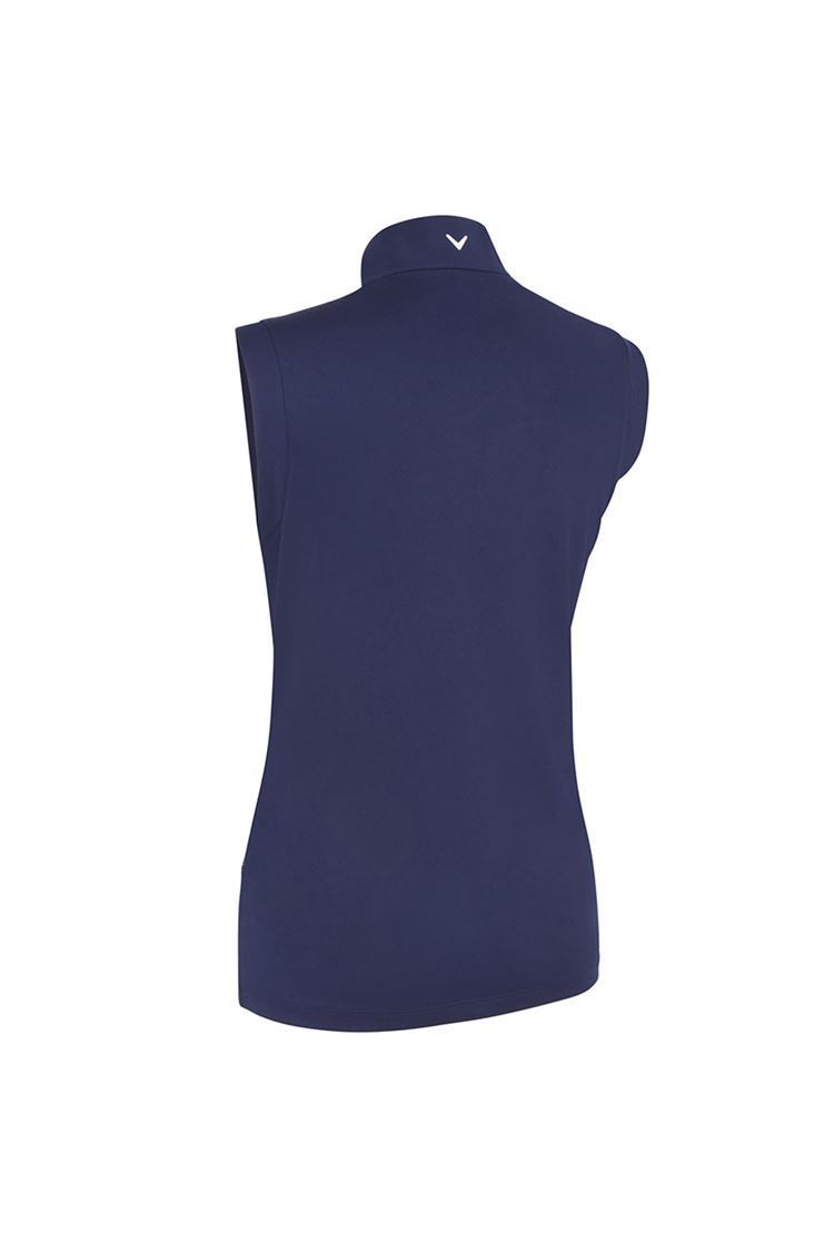 Picture of Callaway Ladies Zip Mock Gradient Printed Geo Polo - Peacoat 410