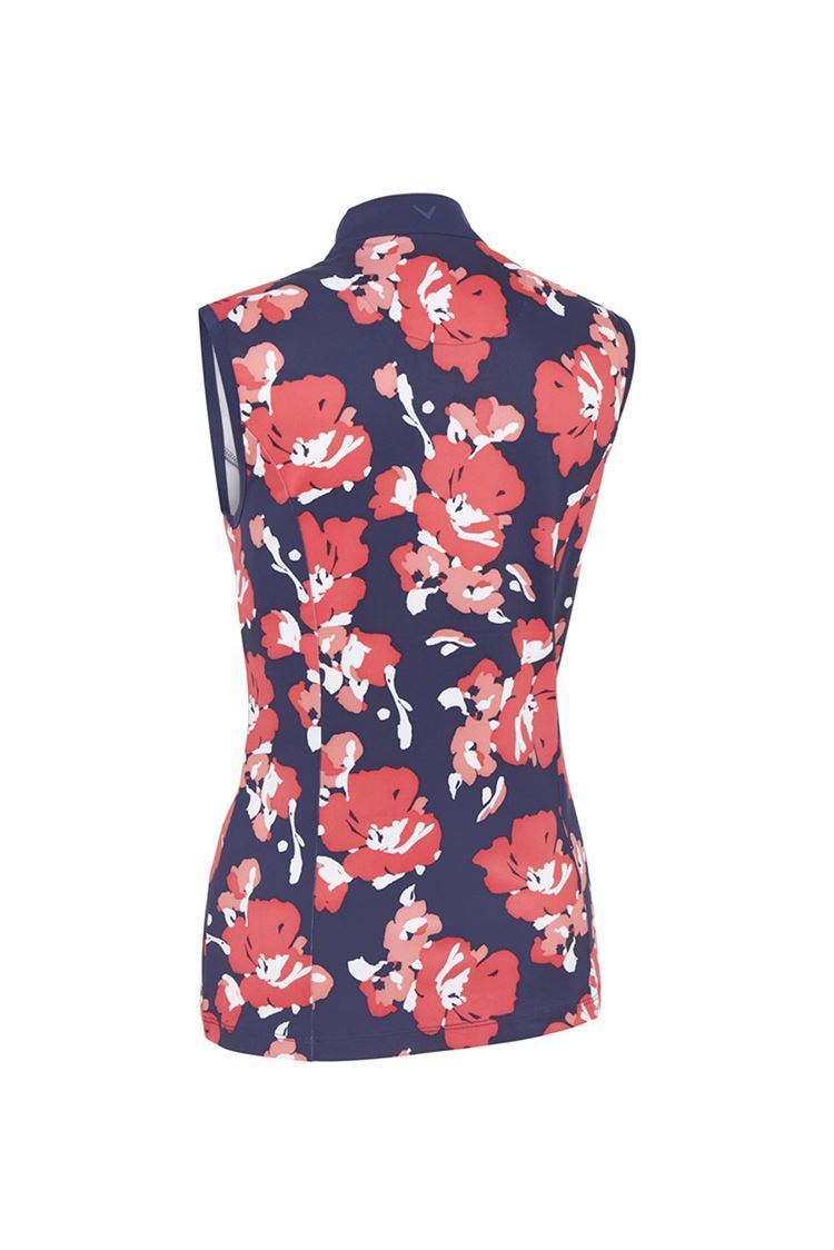 Picture of Callaway zns Ladies Large Scale Floral Polo - Peacoat 410