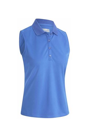 Show details for Callaway Ladies Sleeveless Knit Polo - Ibiza Blue