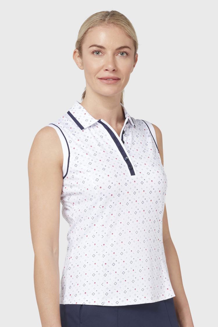 Callaway Ladies Allover Geometric Strawberry Polo Shirt - Brilliant ...