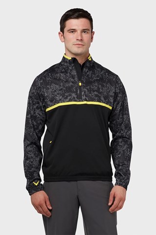 Picture of Callaway zns Men's Abstract Camo Printed Wind 1/4 Zip Top - Caviar 002