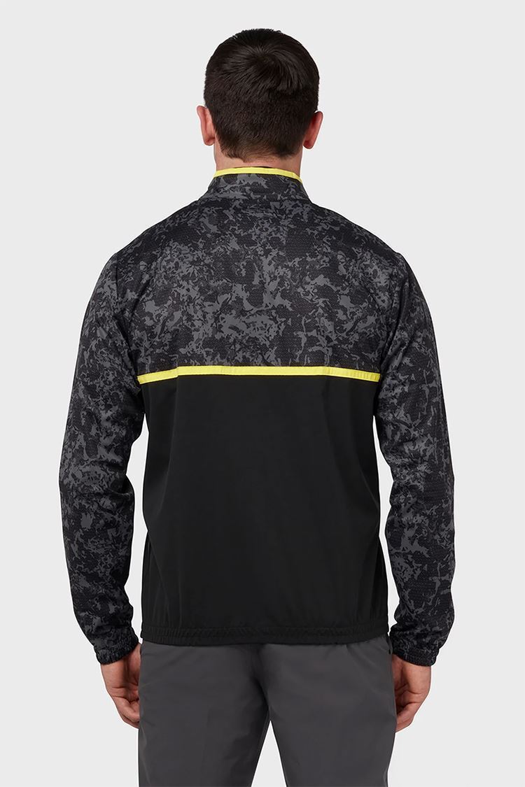 Picture of Callaway zns Men's Abstract Camo Printed Wind 1/4 Zip Top - Caviar 002