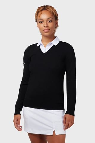 Picture of Callaway Ladies V - Neck Merino Sweater - Black Onyx 001