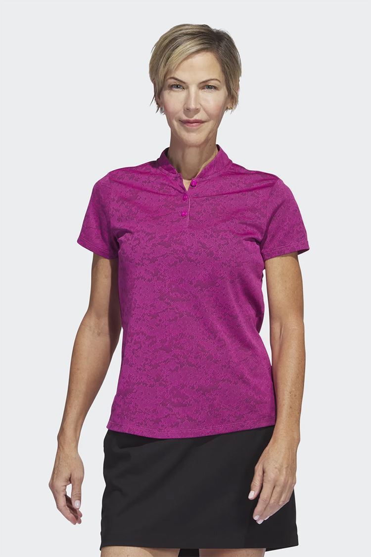 Picture of adidas Women's Jacquard Golf Polo Shirt - Lucid Fuchsia