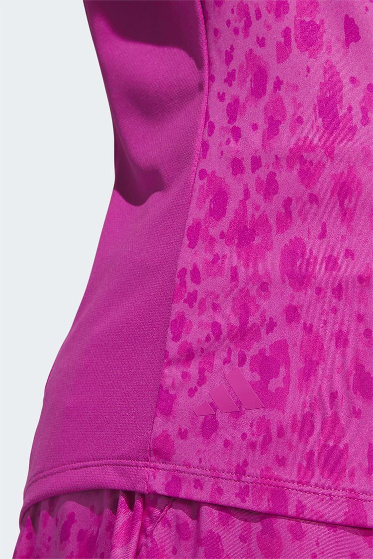 Picture of adidas zns  Women's Ultimate 365 Printed 1/4 Zip Mock Neck Golf Top - Lucid Fuchsia