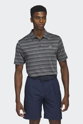 Show details for adidas Men's 2 Colour Stripe Polo Shirt - Black / Grey Four