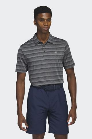 Picture of adidas Men's 2 Colour Stripe Polo Shirt - Black / Grey Four