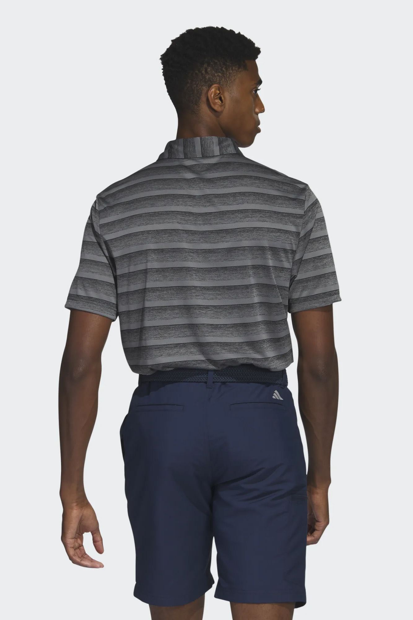 Picture of adidas Men's 2 Colour Stripe Polo Shirt - Black / Grey Four