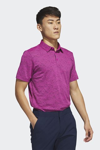 Picture of adidas zns Men's Textured Jacquard Polo Shirt - Lucid Fuchsia / Black