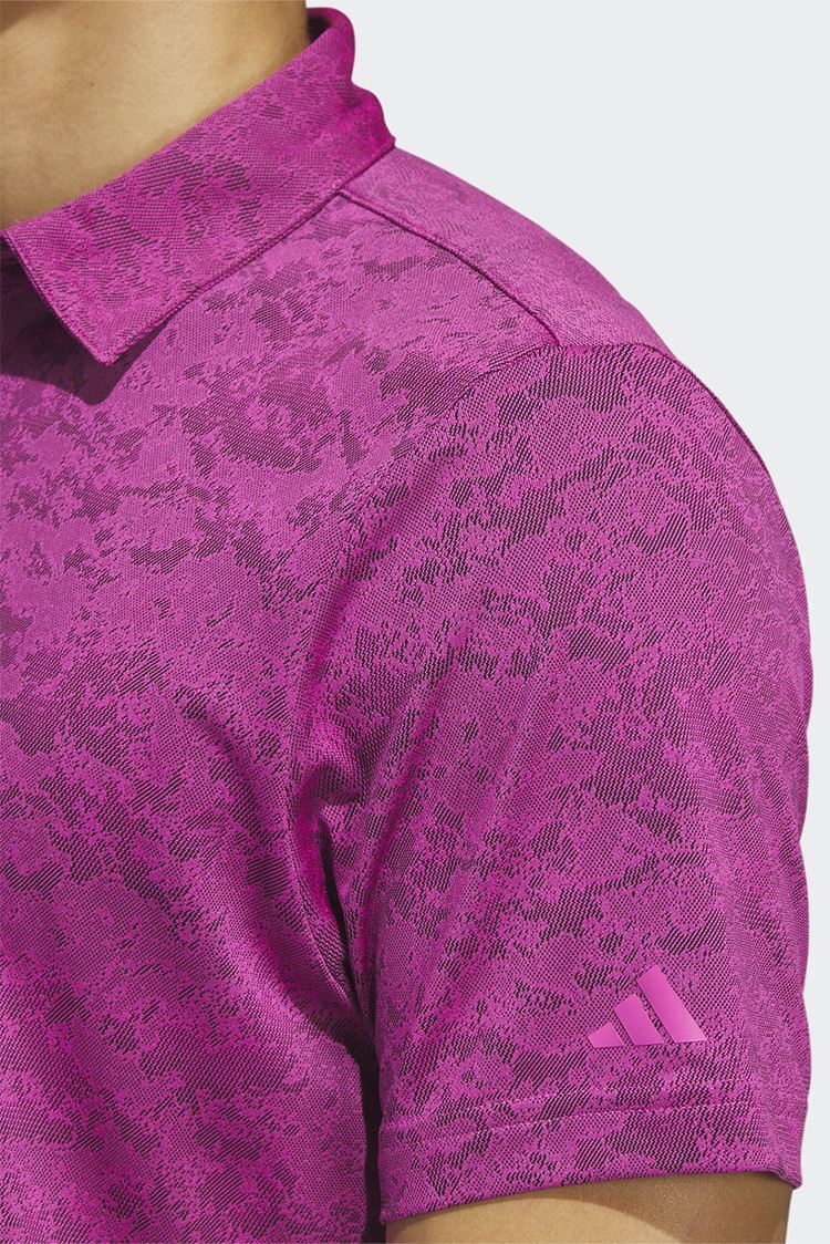 Picture of adidas zns Men's Textured Jacquard Polo Shirt - Lucid Fuchsia / Black