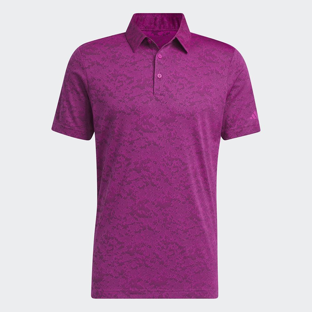Picture of adidas zns Men's Textured Jacquard Polo Shirt - Lucid Fuchsia / Black