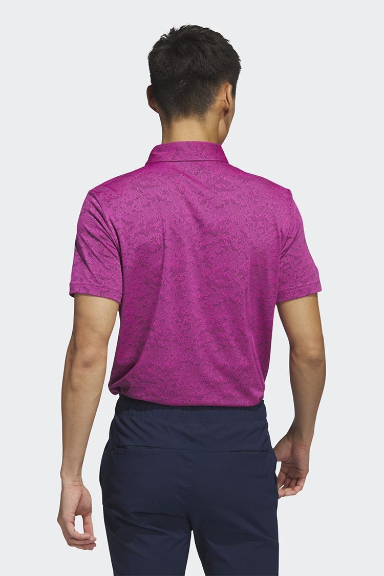 Picture of adidas zns Men's Textured Jacquard Polo Shirt - Lucid Fuchsia / Black