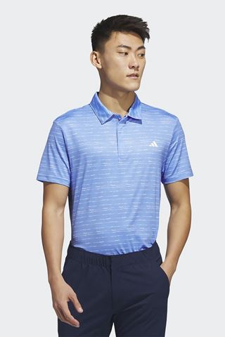 Picture of adidas Men's Stripe Zip Polo Shirt - Blue Fusion / White