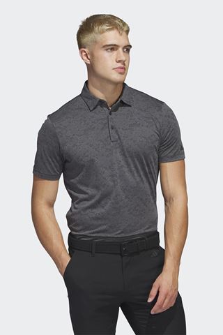 Picture of adidas Men's Textured Jacquard Polo Shirt - Grey Five / Black
