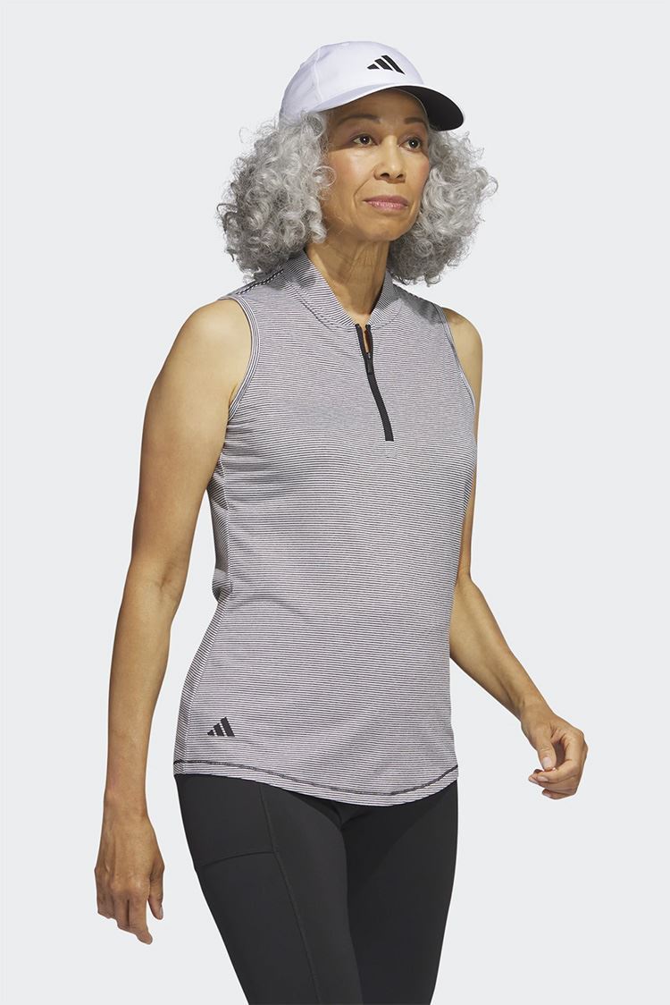 Picture of adidas Women's Ottoman Sleeveless Polo Shirt - Black / White