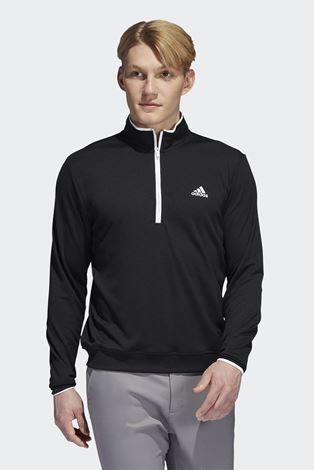 Show details for adidas Men's Lightweight Quarter Zip Sweater - Black / White