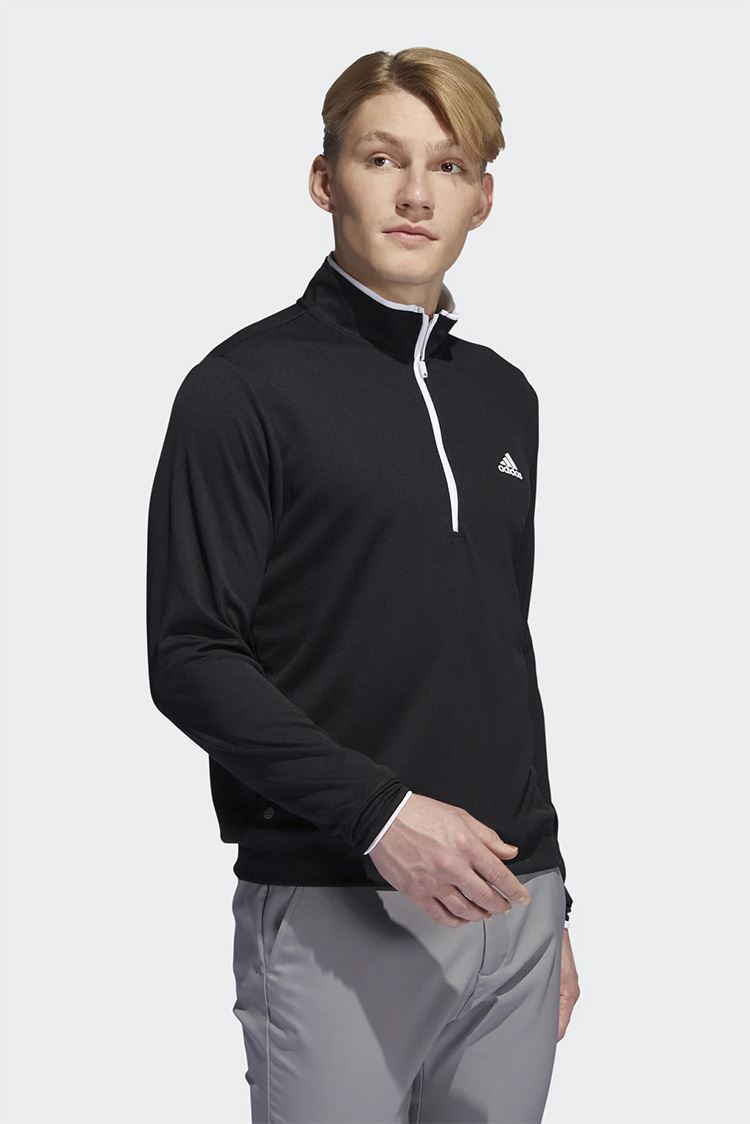 Picture of adidas Men's Lightweight Quarter Zip Sweater - Black / White