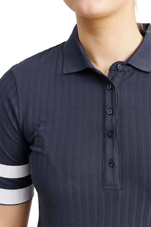 Picture of Abacus Ladies Pebble Half Sleeve Polo - Navy / White (XS ONLY)