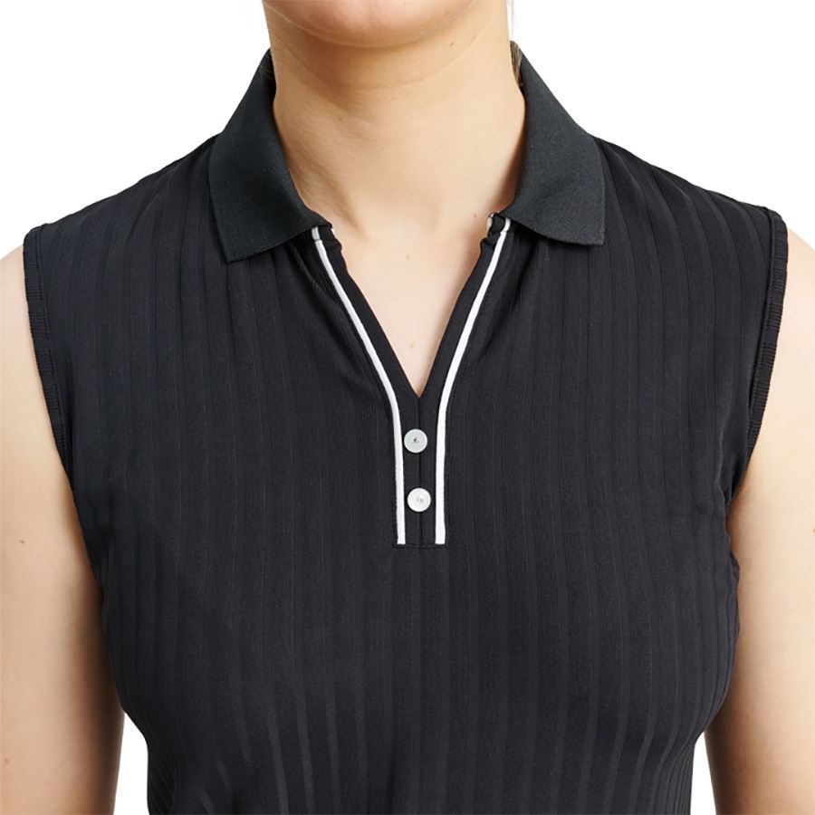 Picture of Abacus Ladies Pebble Sleeveless Polo - Black / White