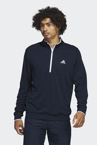 Picture of adidas Men's Lightweight Quarter Zip Sweater - Collegiate Navy / White
