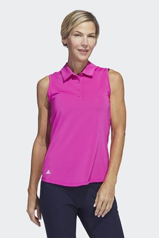 Show details for adidas Women's Ultimate Solid Sleeveless Polo Shirt - Lucid Fuchsia