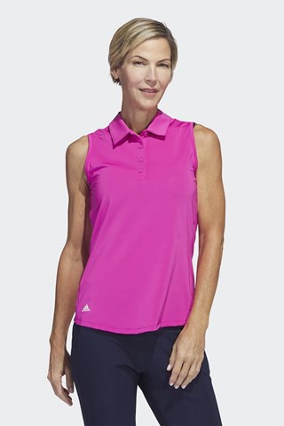 Picture of adidas zns Women's Ultimate Solid Sleeveless Polo Shirt - Lucid Fuchsia