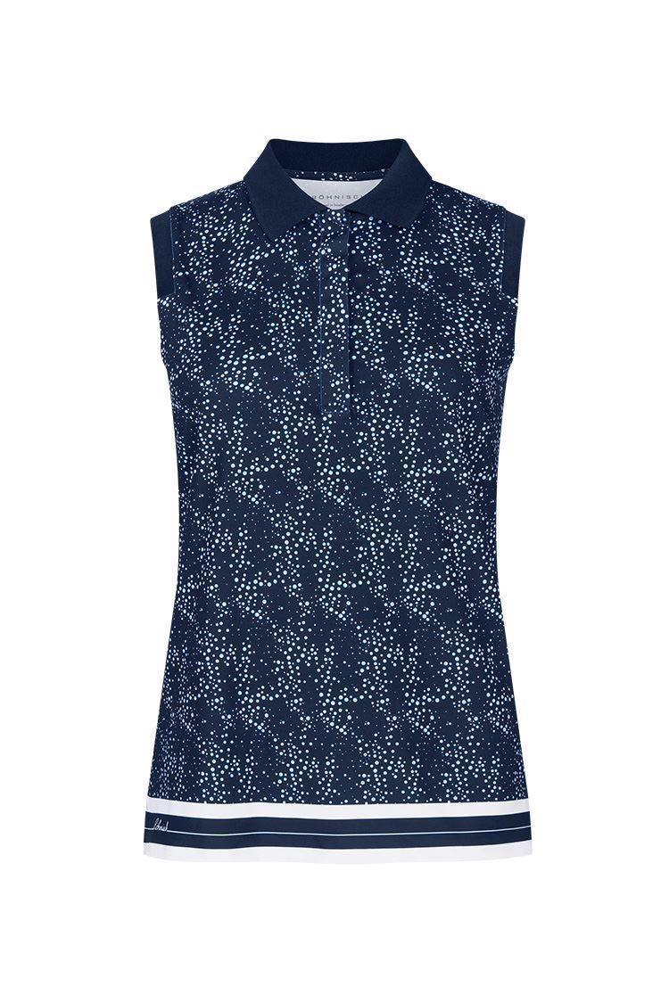 Picture of Rohnisch Ladies Deni Sleeveless Polo Shirt - Space Dot Navy - XS ONLY